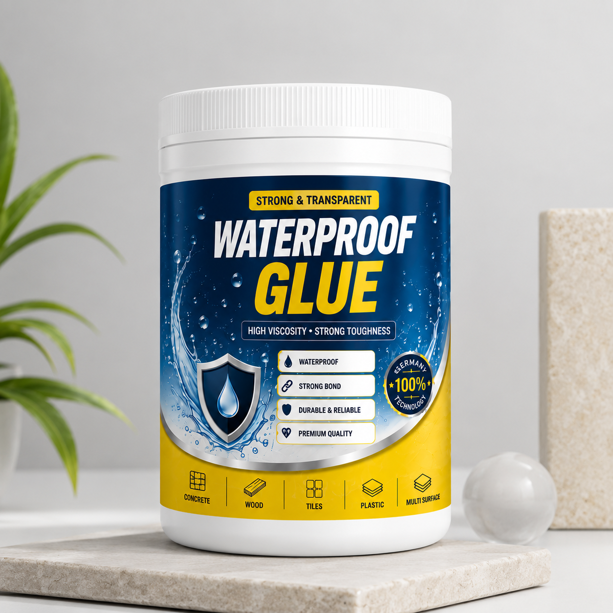 Transparent waterproof glue